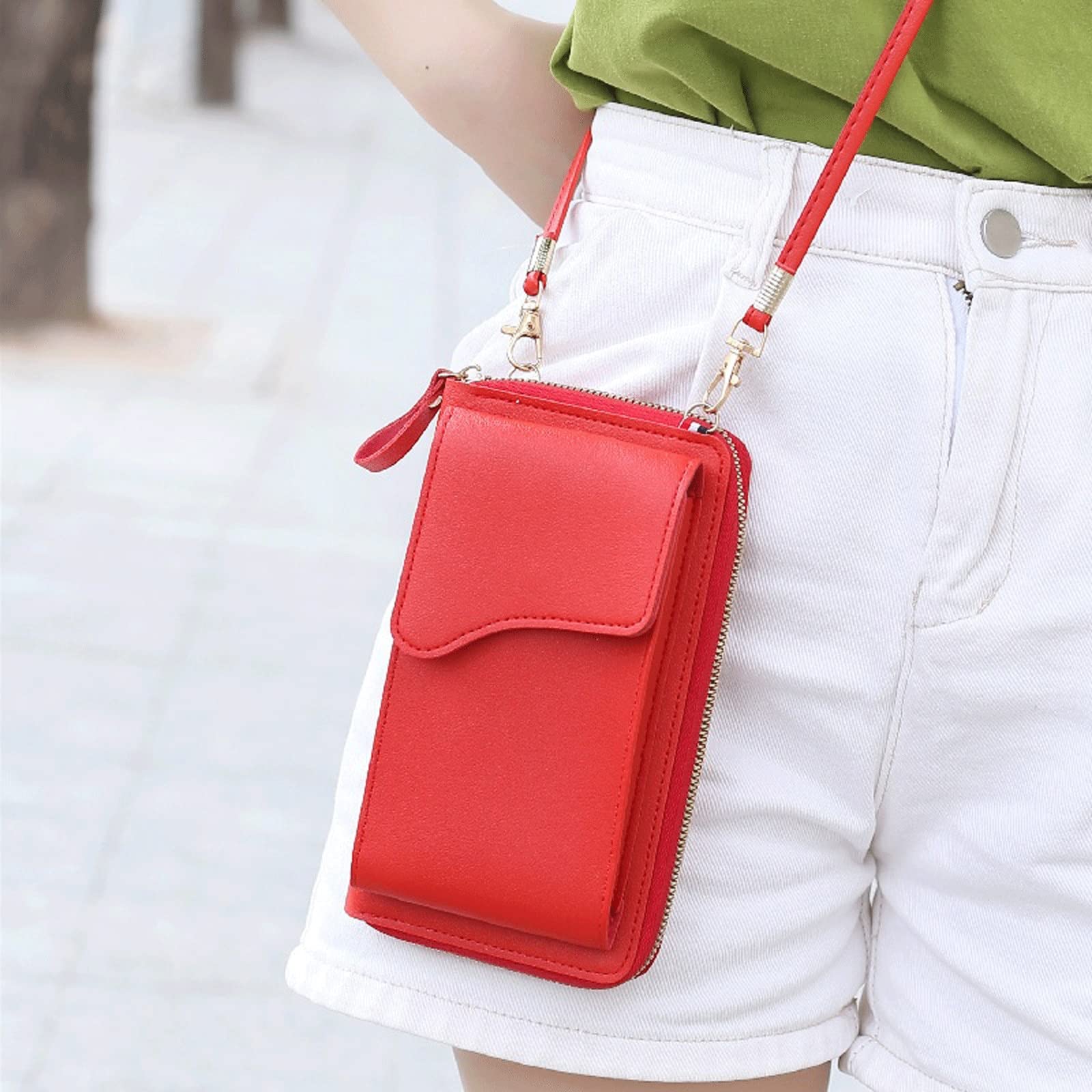 Wristlet Wallet Zipper - Sac à bandoulière pour femme, petit