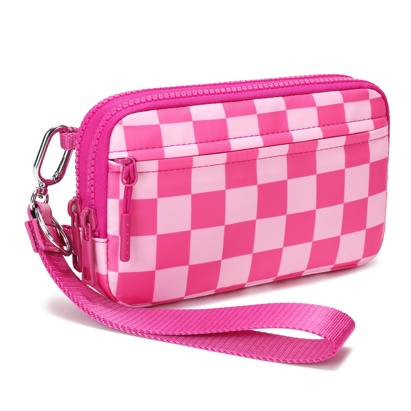 Wristlet Wallet Zipper - [Portefeuille-bracelet DOYOGI] Portefeuille-bracelet DOYOGI à carreaux,