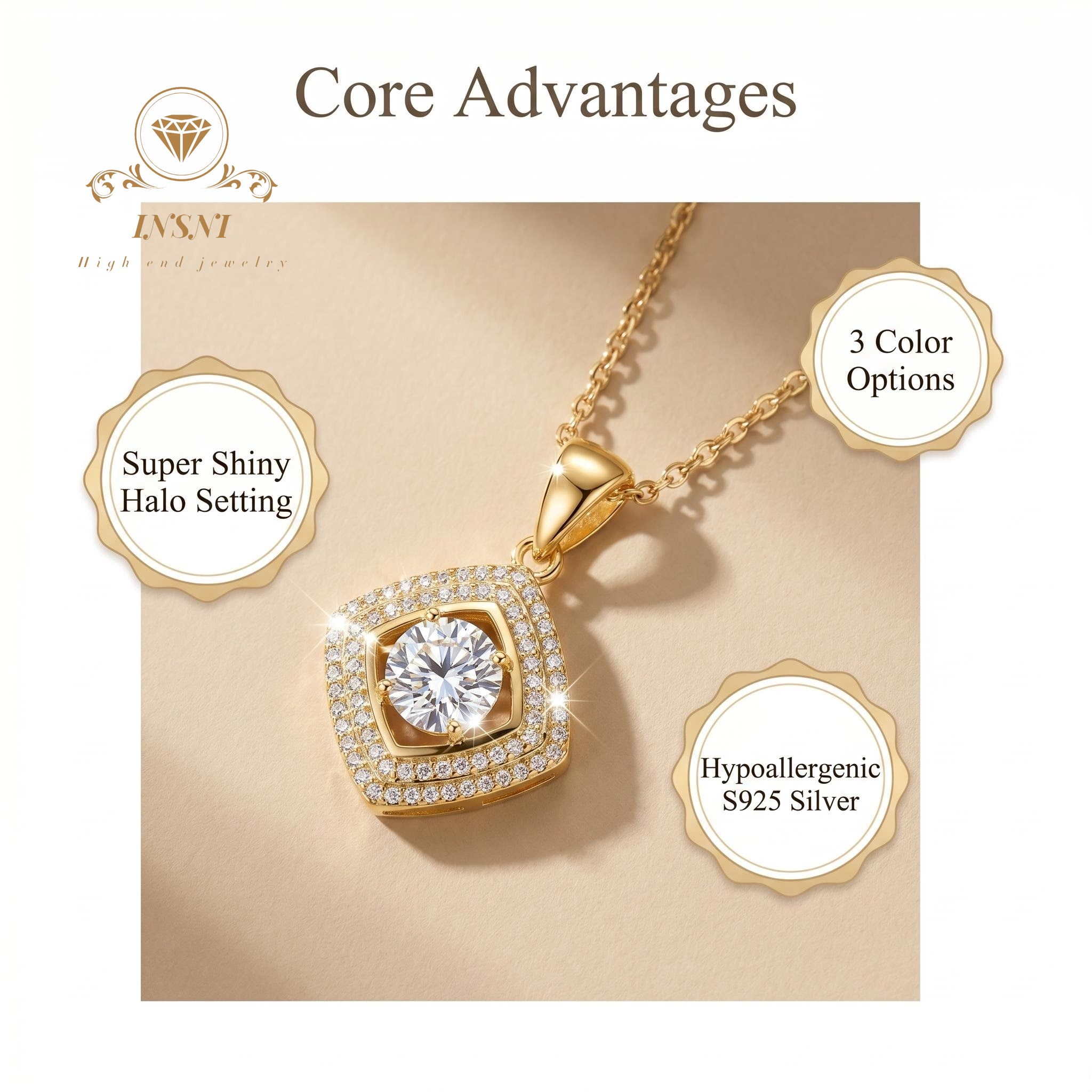 Collier pendentif carré en moi - Luxury Bags Affordable avis et prix