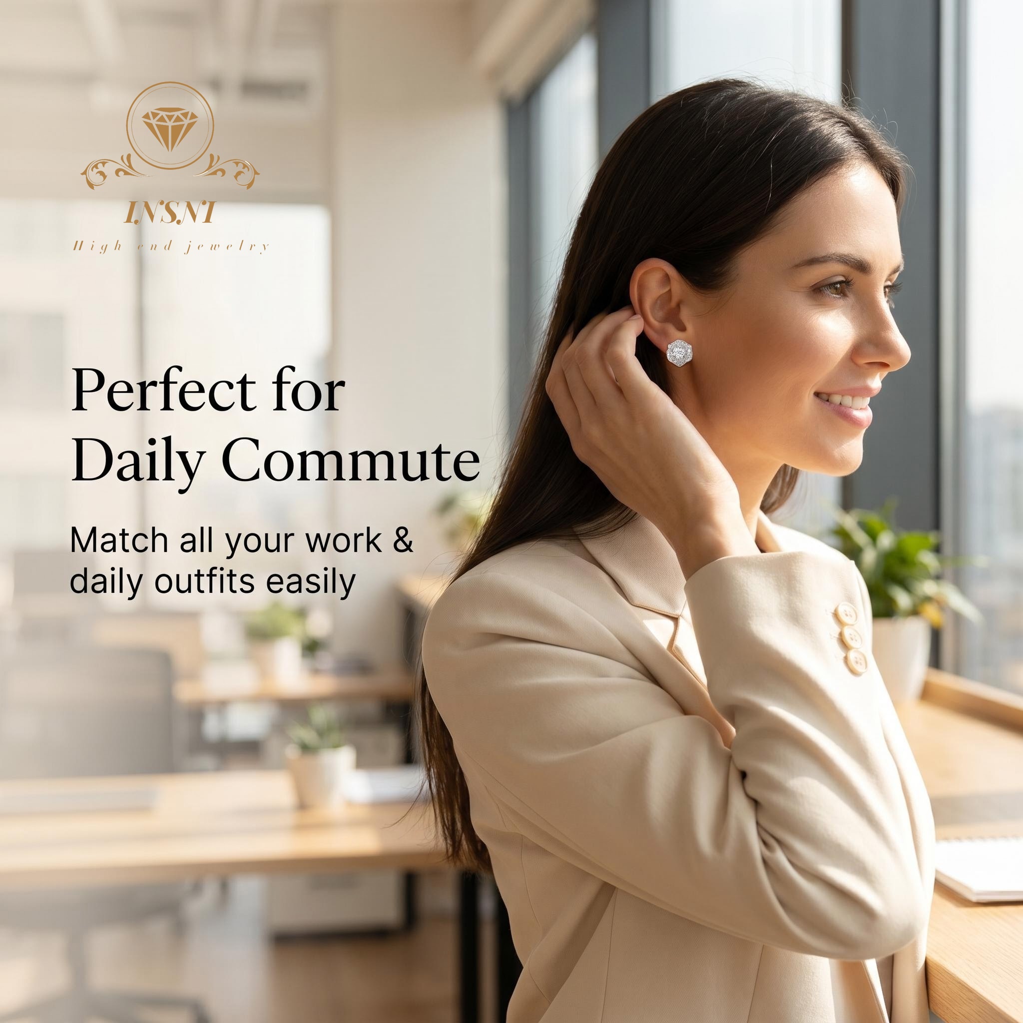 Boucles d'oreilles clous carré - Luxury Bags Affordable avis et prix