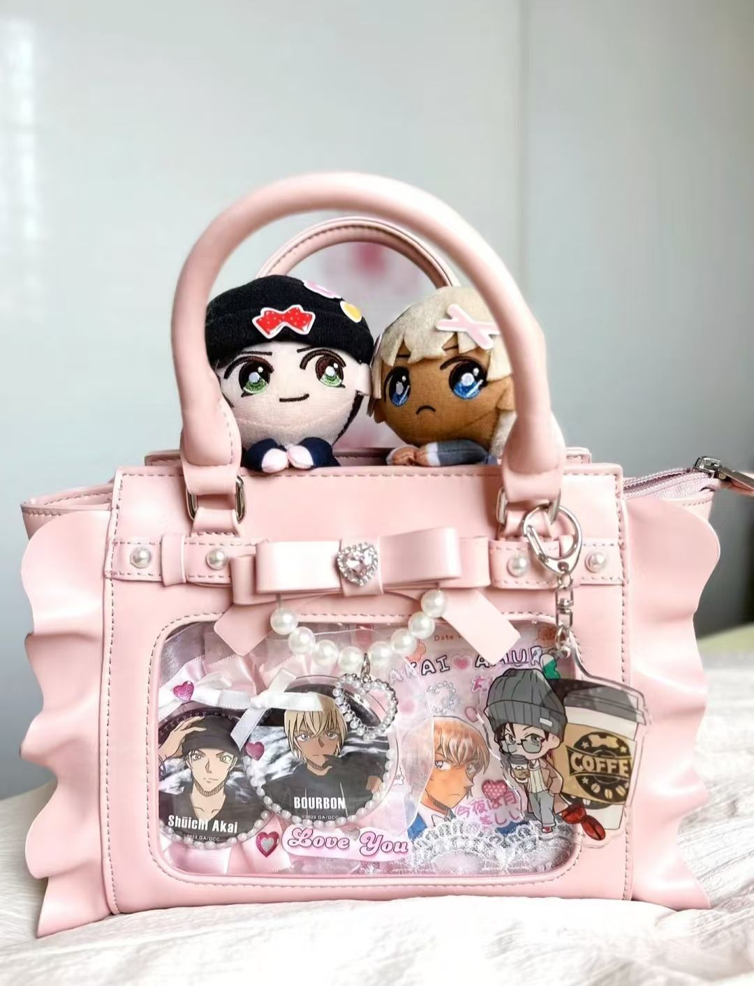 Harajuku carré rose Ita sac fe - Wristlet Wallet Zipper avis et prix